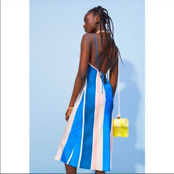 ⭕️ PRICE FIRM NEW Lemlem x H&M XXL Sustainable Eco Fashion Striped Midi Dress - Picture 5 of 13